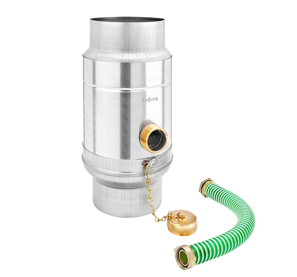 GRÖMO Récupérateur d'eau zinc rond 100 mm + tuyaux